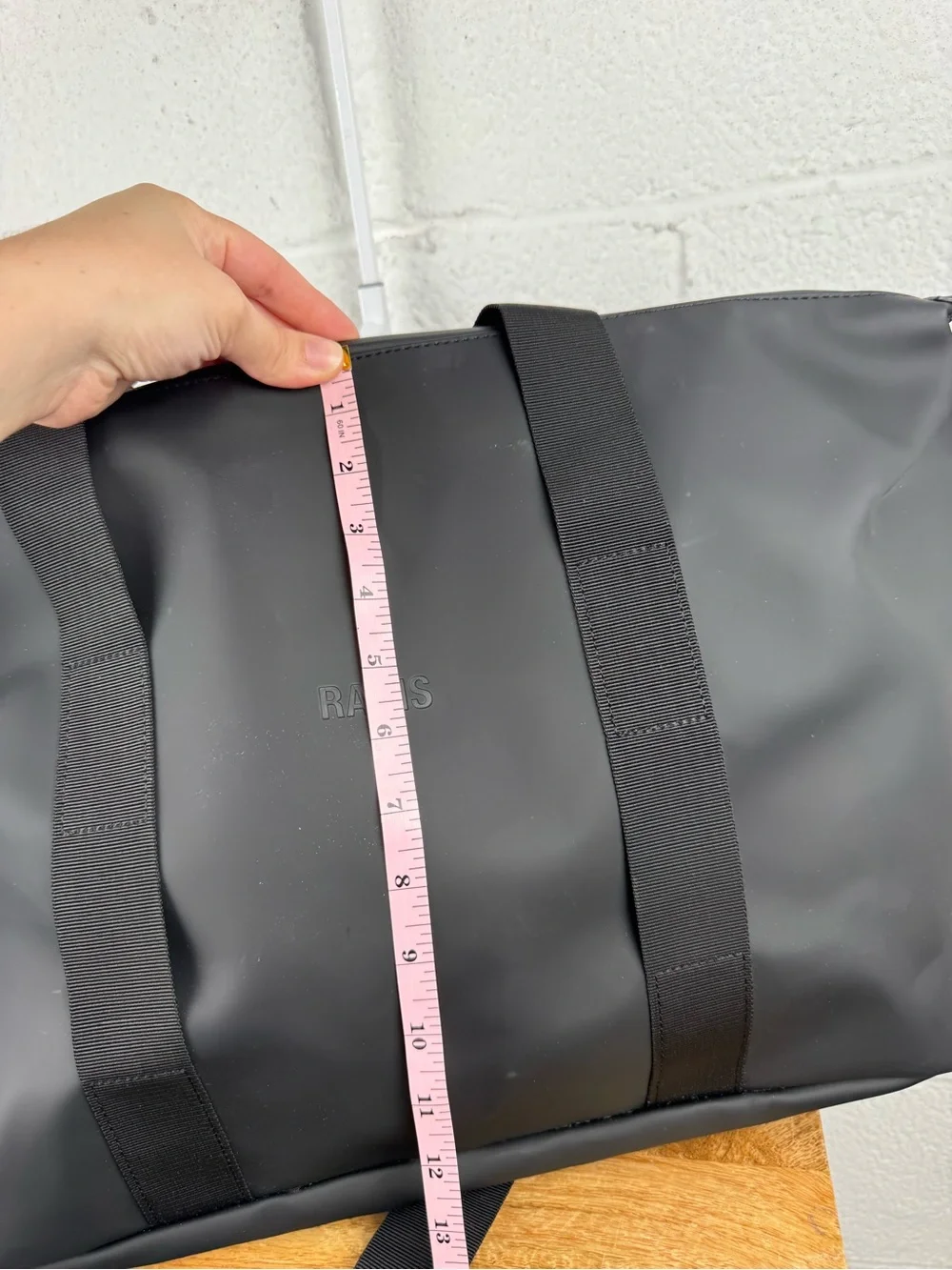 RAINS Black Waterproof Weekend Duffle Bag Shoulder Travel Gym Tote